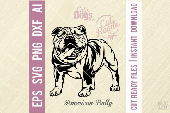 American Bully Svg for Embroidery Projects