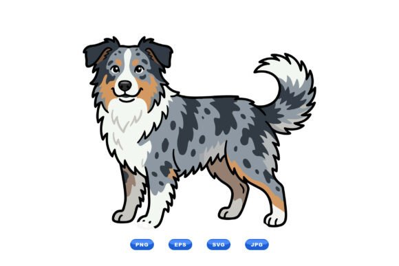 Blue Merle Dog Clipart SVG
