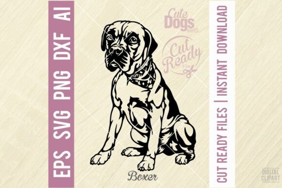 Boxer Svg for Embroidery Projects