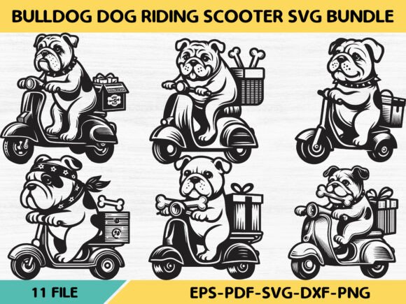 Bulldog Dog Riding Scooter Svg Bundle Review