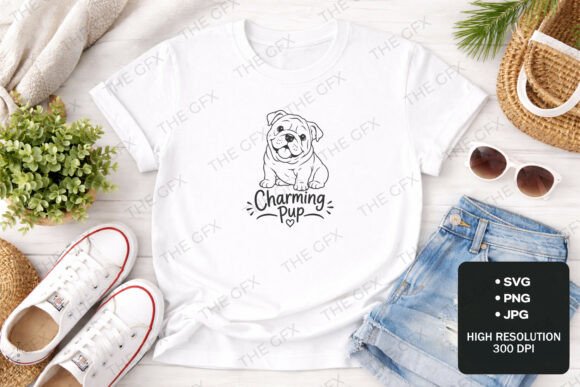 Charming Bulldog Pup SVG Dog Design Review
