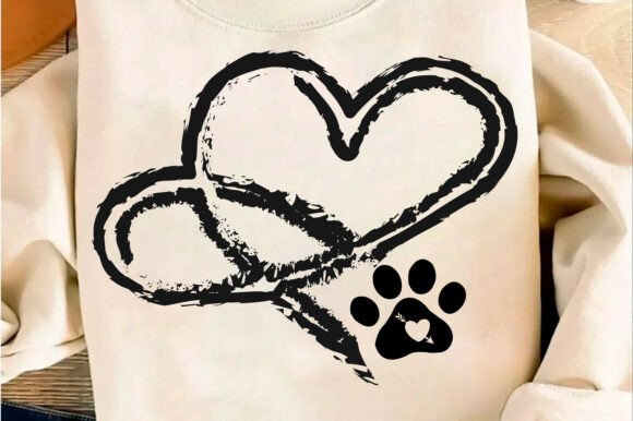 Dog Paw Heart SVG for Valentine’s Day Projects