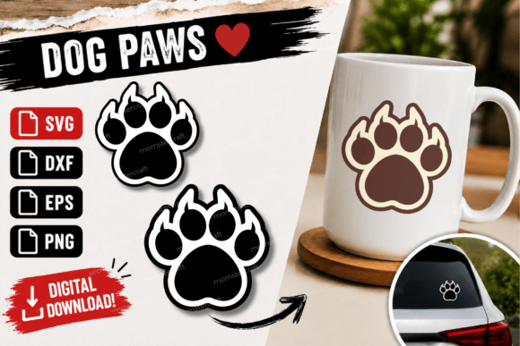 Dog Paw SVG Paw Print Cut File C44 Review