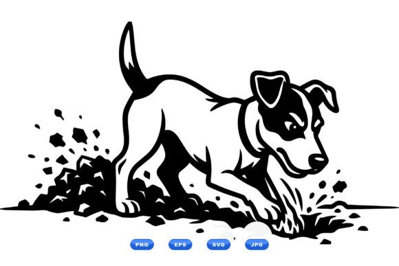 Playful Dog Digging SVG Review for Embroidery Projects