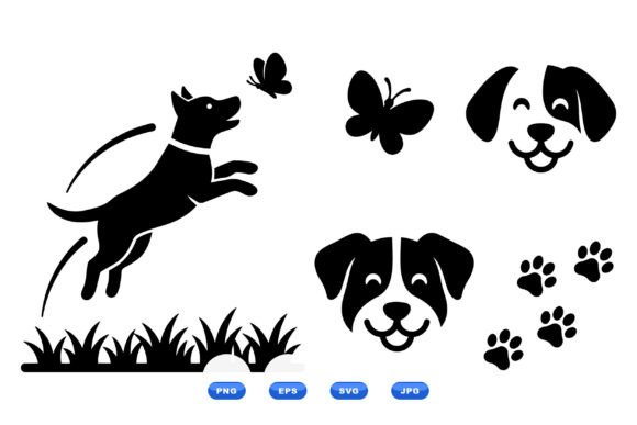 Playful Dog Silhouette SVG Review for Embroidery