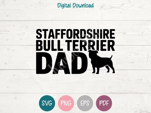 Staffordshire Bull Terrier Dog Dad SVG Review