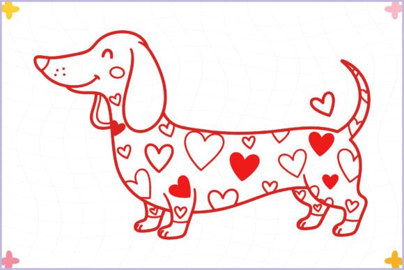 Valentine Dachshund Dog Clipart SVG PNG Review