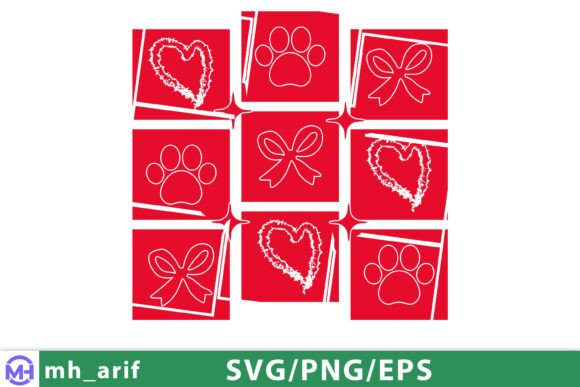Valentine Pet Love SVG Dog Paw Heart Bow Review