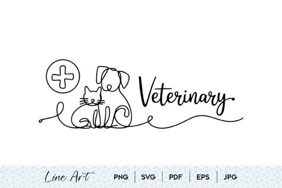 Veterinary Logo Cat Dog Line Art Review